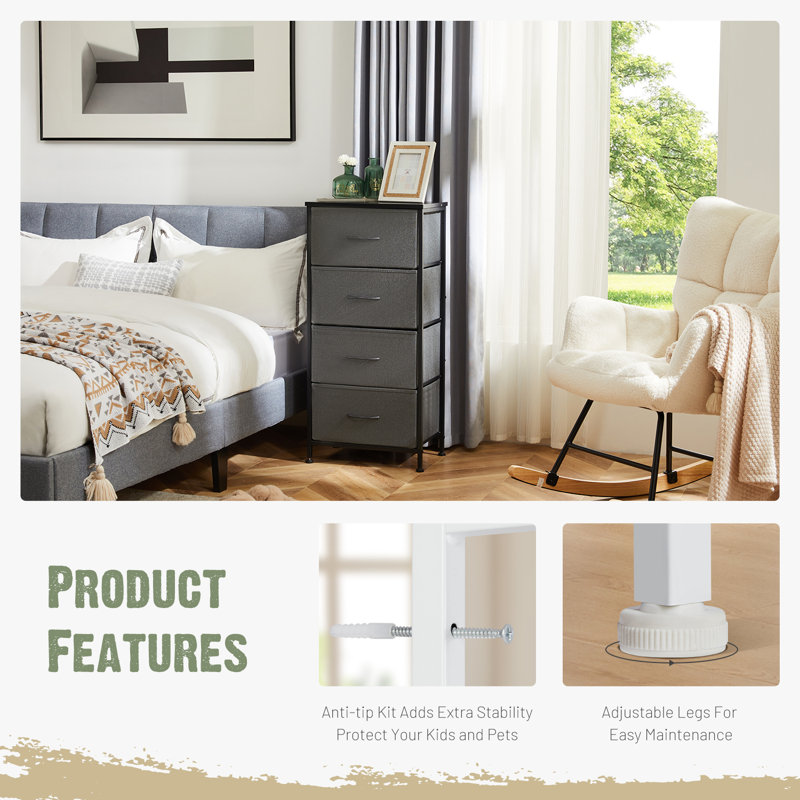 Latitude Run® Enegess 4 Drawer Storage Dresser Chest & Reviews | Wayfair